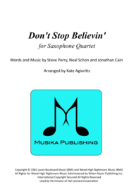 Don't Stop Believin' - for Saxophone Quartet Sheet Music by Journey