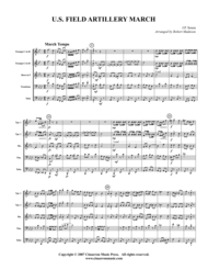 U.S. Field Artillery March Sheet Music by John Philip Sousa