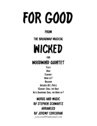 For Good from Wicked for Woodwind Quintet Sheet Music by Stephen Schwartz