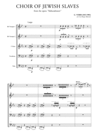 Choir of the Jewish Slaves for Brass Quintet Sheet Music by Giuseppe Verdi