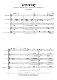 Yesterday - Beatles Classic - Flute Quartet Sheet Music by The Beatles