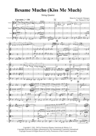 Besame Mucho ( Kiss me a lot ) - World famous Rumba - String Quartet Sheet Music by Andrea Bocelli