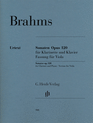 Clarinet Sonata (or Viola) Op. 120 Nos. 1-2 Sheet Music by Johannes Brahms