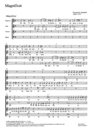 Magnificat Sheet Music by Domenico Scarlatti