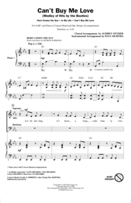 Can't Buy Me Love (Medley of Hits by The Beatles) (arr. Audrey Snyder) Sheet Music by Paul Murtha