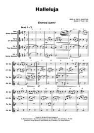 Halleluja - sophisticated arrangement of Cohen's Classic - Saxophone Quartet Sheet Music by Leonard Cohen