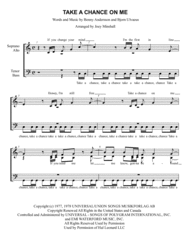 Take A Chance On Me Sheet Music by Benny Andersson/Bjorn Ulvaeus