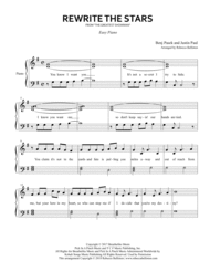 Rewrite The Stars (Easy Piano) Sheet Music by Zac Efron & Zendaya