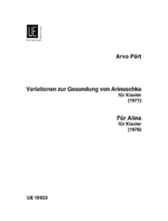 Variationen zur Gesundung von Arinuschka; Fur Alina Sheet Music by Arvo Part