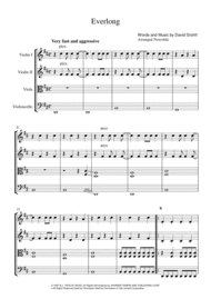 Everlong - String Quartet - Score and Parts Sheet Music by Foo Fighters