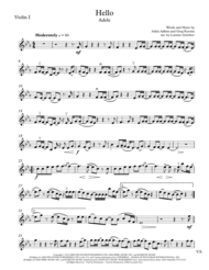 Hello - String Quartet Sheet Music by Adele Adkins/Greg Kurstin