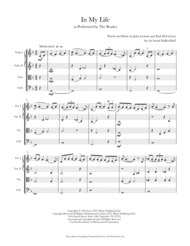 In My Life (String Quartet) Sheet Music by The Beatles
