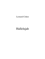 Hallelujah STRING QUARTET (for string quartet) Sheet Music by Leonard Cohen