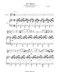 Schubert: Ave Maria for Alto Sax & Piano Sheet Music by Franz Schubert