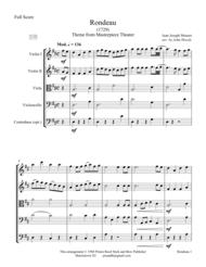Rondeau- string quartet with optional bass Sheet Music by Jean-Joseph Mouret