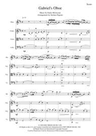 Gabriel's Oboe (Nella Fantasia) for oboe (or flute or violin) and string trio - From "The Mission" Soundtrack Sheet Music by Il Divo