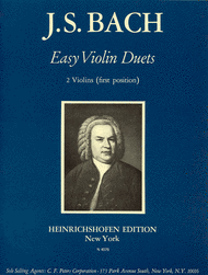 Easy Violin Duets - 1st position Sheet Music by Johann Sebastian Bach