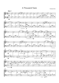 A Thousand Years for violin and cello Sheet Music by Christina Perri
