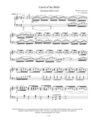Carol of the Bells Piano Sheet Music by Mykola Leontovych