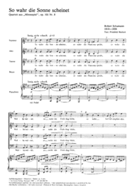 So wahr die Sonne scheinet Sheet Music by Robert Schumann