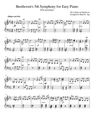 Beethoven's 5th Symphony for Easy Piano Sheet Music by Ludwig van Beethoven