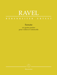 Sonata in Four Parts for Violin and Violoncello Sheet Music by Maurice Ravel
