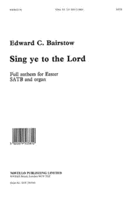 Sing Ye To The Lord Sheet Music by Edward Bairstow