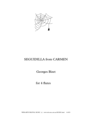 BIZET SEGUIDILLA from CARMEN arranged for 4 flutes Sheet Music by Georges Bizet