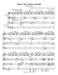 This Is My Father's World for Piano Duet Sheet Music by Traditional English Melody adapted by Franklin L. Sheppard
