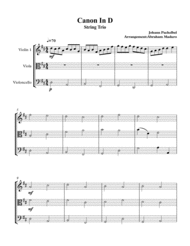Canon In D String Trio-Violin Viola and Cello Sheet Music by Johann Pachelbel