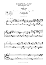 A.Vivaldi-Concerto in A minor (Rv 365) transcription for piano Sheet Music by Antonio Vivaldi