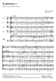 Te gloriosus Sheet Music by Domenico Scarlatti