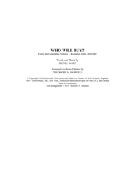 Who Will Buy? from "Oliver!" Sheet Music by Lionel Bart