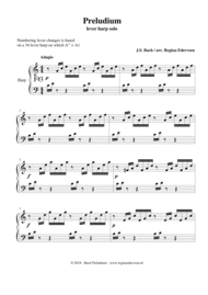 Preludium (Bach) - lever harp solo Sheet Music by Johann Sebastian Bach