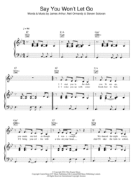 Say You Won't Let Go Sheet Music by James Arthur