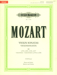 Violin Sonatas Volume 3 Sheet Music by Wolfgang Amadeus Mozart