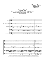 Marry You - String Quartet - Bruno Mars arr. Cellobat - Recording Available! Sheet Music by Bruno Mars