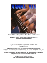 Mamma Mia 6-hand piano arrangement Sheet Music by ABBA