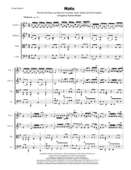 Halo (Beyonce) for String Quartet Sheet Music by Beyonce
