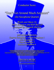 Dont Get Around Much Anymore (for Saxophone Quartet SATB or AATB) Sheet Music by Duke Ellington