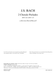 2 Chorale Preludes BWV 645
