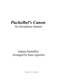 Pachelbel's Canon - in a Jazz Style - for Saxophone Quartet Sheet Music by Johann Pachelbel