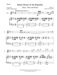BATTLE HYMN OF THE REPUBLIC (Duet  Flute and Piano/Score and Parts) Sheet Music by American Folk Melody