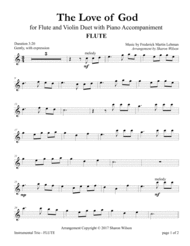 The Love of God (Flute and Violin Duet with Piano Accompaniment) Sheet Music by Frederick M. Lehman