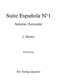 Asturias (Leyenda) - I. Albeñiz - For String Quartet (Full Score and Parts) Sheet Music by Isaac Albeniz