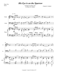 Gabriel: His Eye Is On The Sparrow for Piano Trio Sheet Music by Gabriel