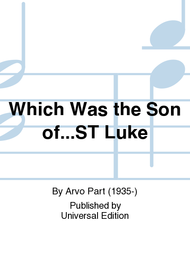 Which Was The Son Of ... Sheet Music by Arvo Part