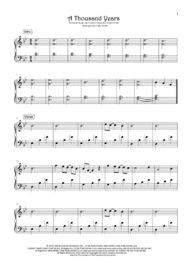 A Thousand Years (in original key) Sheet Music by Christina Perri
