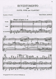 Divertimento For Wind Trio Op.37 Sheet Music by Malcolm Arnold