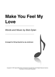 Make You Feel My Love for String Quartet Sheet Music by Adele